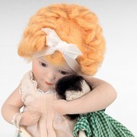 Vintage 1988 Hamilton Collection "Love is Blind" Porcelain Doll, Bessie Pease Gutmann, Collectible Doll, Girl with Doll Figurine