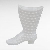 Vintage Fenton Hobnail Milk Glass Boot - Small Planter - Trinket Dish - Collectible Glassware - Victorian Style Decor
