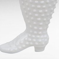 Vintage Fenton Hobnail Milk Glass Boot - Small Planter - Trinket Dish - Collectible Glassware - Victorian Style Decor