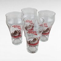Set of 4 Vintage Libby Coca-Cola Santa Glasses - Christmas Glasses - Holiday Decor - Collectible Glassware - Coke Glasses