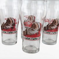 Set of 4 Vintage Libby Coca-Cola Santa Glasses - Christmas Glasses - Holiday Decor - Collectible Glassware - Coke Glasses