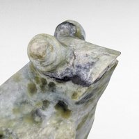 Vintage Chinese Hand-Carved Jade Frog Figurine | Green and White Jade | Collectible Stone Animal | Feng Shui Decor