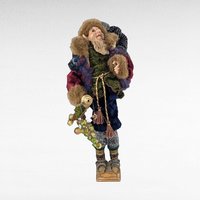 Vintage Santa's Elf Jester Figure with Grapes | Whimsical Christmas Decor | Quirky Holiday Elf Figurine | Collectible Christmas Elf