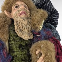 Vintage Santa's Elf Jester Figure with Grapes | Whimsical Christmas Decor | Quirky Holiday Elf Figurine | Collectible Christmas Elf