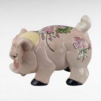 Vintage Kay Finch Grumpy Pig Figurine | California Pottery | Hand-Painted Pig | Collectible Animal Figurine