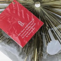 Vintage 1991 Roman Santa Starburst Ornaments, Set of 4, 5" Gold Foil Christmas Ornaments, New in Package, Retro Holiday Decor