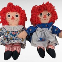 Pair of Vintage Raggedy Ann Dolls, 12" Classic Rag Dolls, Collectible Toys, Red Yarn Hair