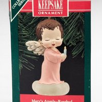 1990 Hallmark Mary's Angels "Rosebud" Ornament, Angel with Candle, Keepsake Ornament