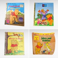 Vintage Winnie the Pooh Book Lot, Pooh King of the Beasties, Honey Patch, Jokes & Riddles, Tigger Golden Book, A.A. Milne, Children's Books