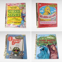 Vintage Sesame Street Little Golden Book Lot, Big Bird, Oscar, Cookie Monster, Four Seasons, Children's Books, Collectible Books