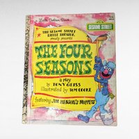 Vintage Sesame Street Little Golden Book Lot, Big Bird, Oscar, Cookie Monster, Four Seasons, Children's Books, Collectible Books
