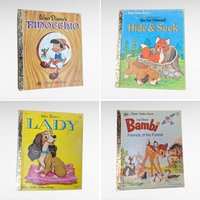 Vintage Disney Little Golden Book Lot, Pinocchio, Bambi, Fox and the Hound, Lady and the Tramp, Children's Books, Collectible Books