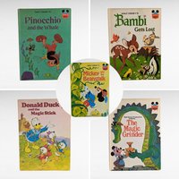 Vintage Walt Disney Book Lot - Mickey Mouse, Bambi, Donald Duck, Pinocchio - Classic Children's Literature - Collectible Disney Books