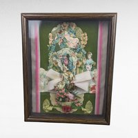 Vintage Shadow Box | Collage Art | Victorian Scrapbook | Valentine Decor | Ephemera