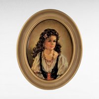 Vintage Ann Allaben Chico and Elena Prints, Framed Gypsy Boy and Girl Art, Wall Decor, Bohemian Decor, Children's Art