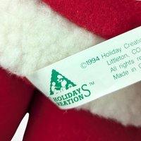 Vintage 1994 Holiday Creations Santa Figure, Christmas Santa Claus Figurine, Plush Santa with Plastic Face, Collectible Santa