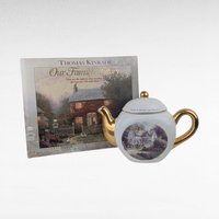 Vintage Thomas Kinkade Our Family History Book & Teapot Set, Home is Where the Heart Is Teapot, Collectible Gift, Family Keepsake