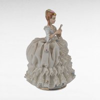 Vintage Reine Handarbeit Porcelain Lady Reading Figurine, German Porcelain, Reading Woman Statue, Gift for Book Lover, Vintage Home Decor
