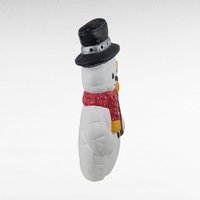 Vintage Ceramic Snowman Light Up (No Cord) Figure, Hand Painted Holiday Decor, 13.5 Inch Christmas Decoration, Gift for Snowman Collector