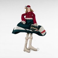 Vintage Ragdoll Shelf Sitter with Ice Skates.