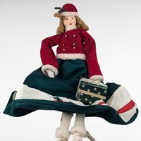 Vintage Ragdoll Shelf Sitter with Ice Skates, 22 Inch Holiday Decor, Collectible Doll, Gift for Child or Collector