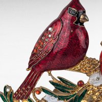 Vintage Enamel Cardinal Candle Holder, Red Bird Tealight Holder, Holiday Decor, Christmas Gift, Winter Bird Candleholder