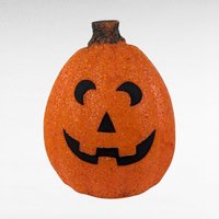 Vintage Popcorn Melted Plastic Light Up Jack O'Lantern, 10" Halloween Decoration, Retro Holiday Decor, Spooky Gift