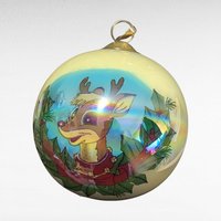 1999 JC Penny Rudolph Reverse Painted Christmas Ornament, Vintage Holiday Decor, Collectible Rudolph Ornament, Gift for Rudolph Fan