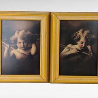 Vintage M.B. Parkinson Cupid Awake & Asleep Prints, Cupid Artwork, Victorian Style Decor, Cherub Prints, Gift for Art Lover