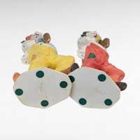 Vintage Resin Clown Figurines, 8" Musical Clown Decor, Whimsical Clown Pair, Gift for Clown Collector, Circus Decor
