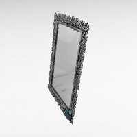 Vintage Pier One Metal & Enamel Mirror, Aqua Conch Shell Accent, Coastal Decor, Beach House Gift, Small Decorative Mirror