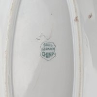 Vintage Suhl Germany Floral Celery Tray / Dresser Tray, 12" Oval Porcelain Serving Dish, Hand Painted Rose Design, Vanity Tray, Gift for Her