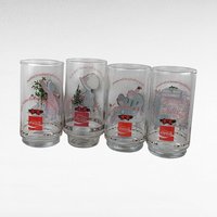 1982 Coca Cola Holly Hobbie Christmas Glasses, Vintage Set of 4 Collectible Holiday Drinkware, Gift for Nostalgia Lovers