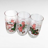 1982 Coca Cola Holly Hobbie Christmas Glasses, Vintage Set of 3, Holiday Drinkware, Collectible Coca Cola Glasses, Gift for Nostalgia Lovers