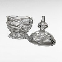 Vintage Crystal Glass Candy Dish with Lid, Clear Glass, Home Decor, Hostess Gift, Candy Jar, Trinket Dish