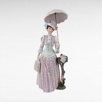 1988 Avon Mrs. Albee Award Figurine, Purple Dress,