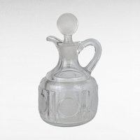Vintage Fostoria Coin Covered Urn and Cruet Set, Crystal Glass, 13" Height, Decorative Set, Gift for Collector