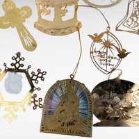 Vintage Gold Tone Christmas Ornaments, 14 Piece Holiday Decor Set, Classic Christmas Tree Ornaments, Gift for Ornament Collectors