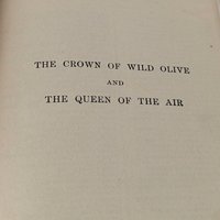 1918 Ruskin's Crown of Wild Olive & Queen of the Air, Antique Pocket Classic Hardcover Book, Vintage Literature Gift