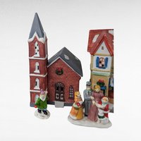 Vintage Dickens Collectibles Porcelain Lighted Houses Set, Christmas Village Display, Holiday Decor, Christmas Decoration