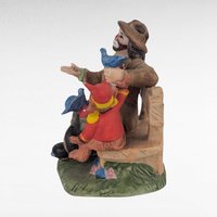 Vintage Flambro 3" Emmett Kelly Jr. Feeding Birds Figurine, Ceramic Clown, Collectible Figurine, Gift for Bird Lover, Circus Decor