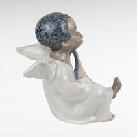 Vintage Lladro Black Legacy Angel Playing Lute Figurine, Cherub Music Angel, Collectible Lladro, Angel Decor, Gift for Music Lover