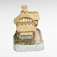1993 David Winter Whileaway Cottage, Hand Made Village Figure, Collectible English Cottage Decor, Gift for Miniature Collectors, 4 inches