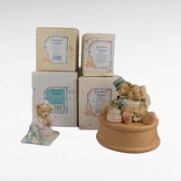 Vintage Cherished Teddies Figurines, 1992-1997, Collectible Bears, Wedding Music Box, Gift for Collector, Home Decor