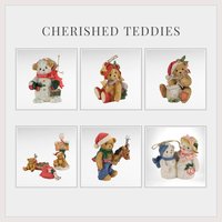 Vintage Cherished Teddies Figurines, Christmas Ornaments, Collectible Bears, 1990s-2000s, Gift for Collector, Nostalgic Decor