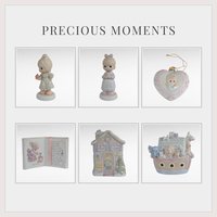 Vintage Precious Moments Figurine Lot, Noah's Ark Bank, Music Box, Girl Figurines, Home Decor, Collectibles, Gift for Collector