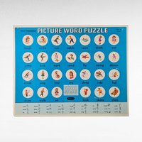 Vintage Whitman Help Yourself Picture Word Puzzles, 1961 No. 1 & 3, Educational Toys, Preschool Learning, Kids Room Decor
