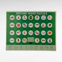 Vintage Whitman Help Yourself Picture Word Puzzles, 1961 No. 1 & 3, Educational Toys, Preschool Learning, Kids Room Decor