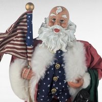 Vintage Kurt Adler Patriotic Santa Music Box, Americana Christmas Decor, Collectible Holiday Figurine, Gift for Collector