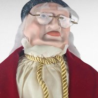 Vintage Dept 56 Scrooge Doll, 19.5" Dickens Caroler Figurine, Collectible Christmas Decor, Gift for Dickens Fan, Holiday Display